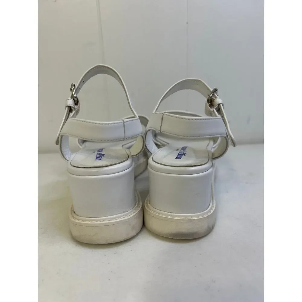 Stephane Kelian Platform Sandals in White/Black Size 39 or US Size 8-8.5